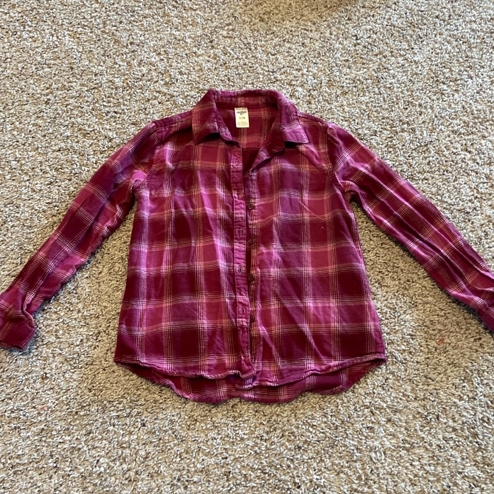 Oshkosh B’gosh girls size 7 plaid flannel shirt
